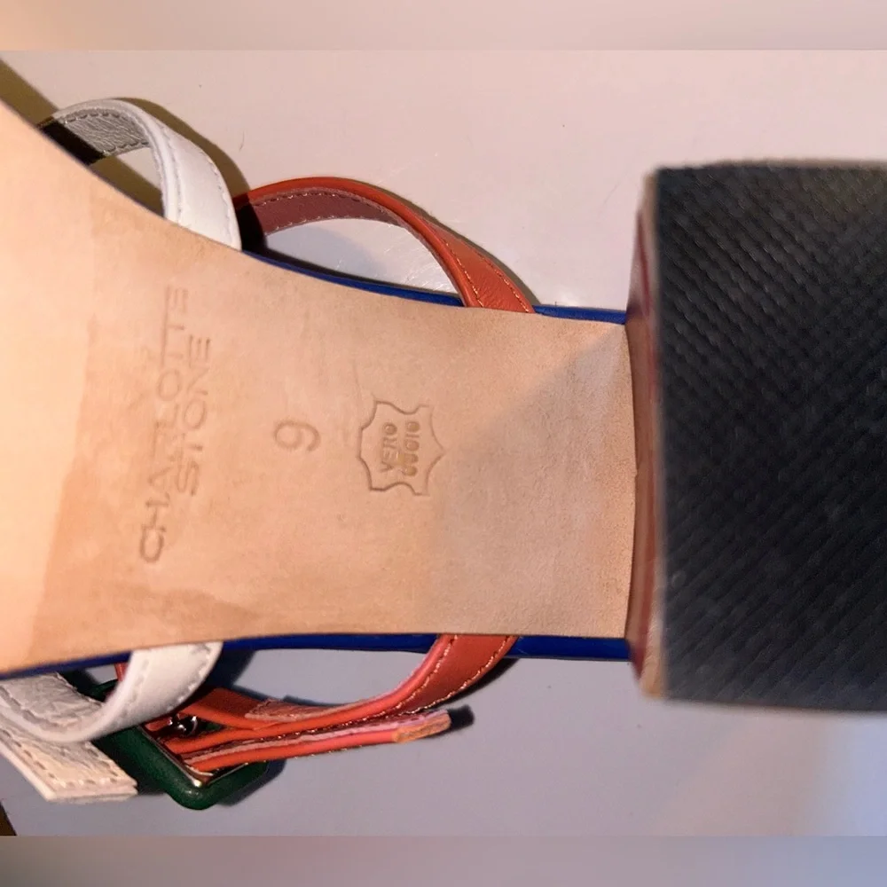 Charlotte Stone Mireille Sandal, Multicolor Mismatched Strappy Sandals, size 9 - Picture 12 of 13